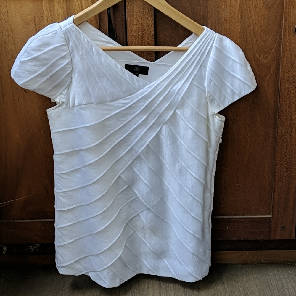 Banana Republic Pleated White Top